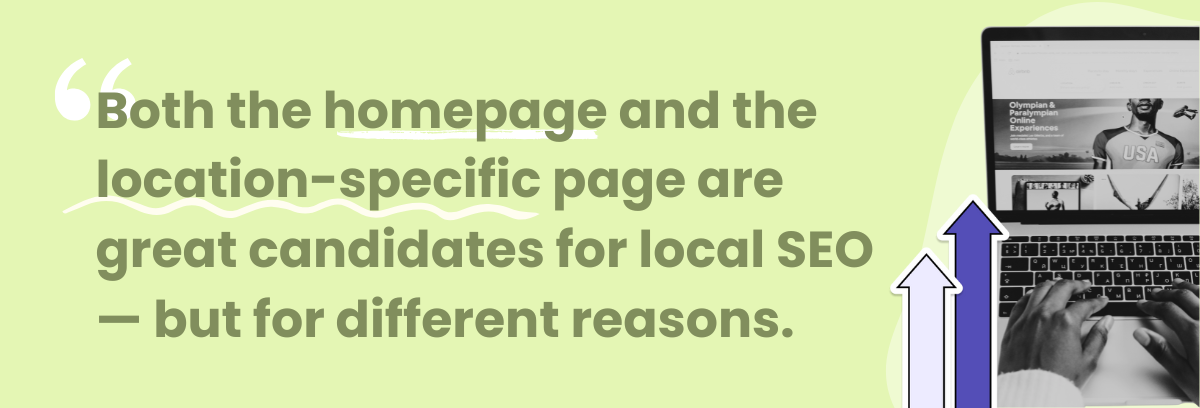 location specific page